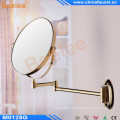 Wall Mounted Decorative Extendable Bathroom Makeup Mirror in Gold Color